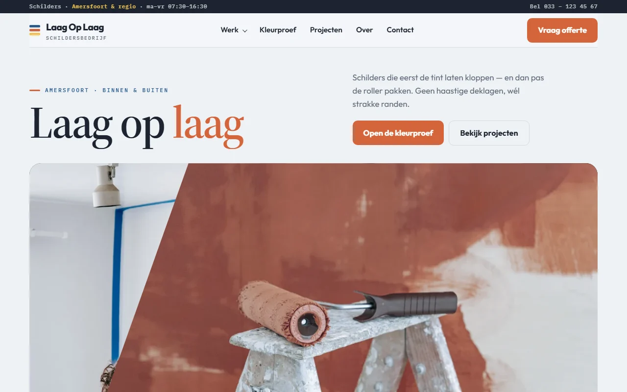 Example website for a painting company