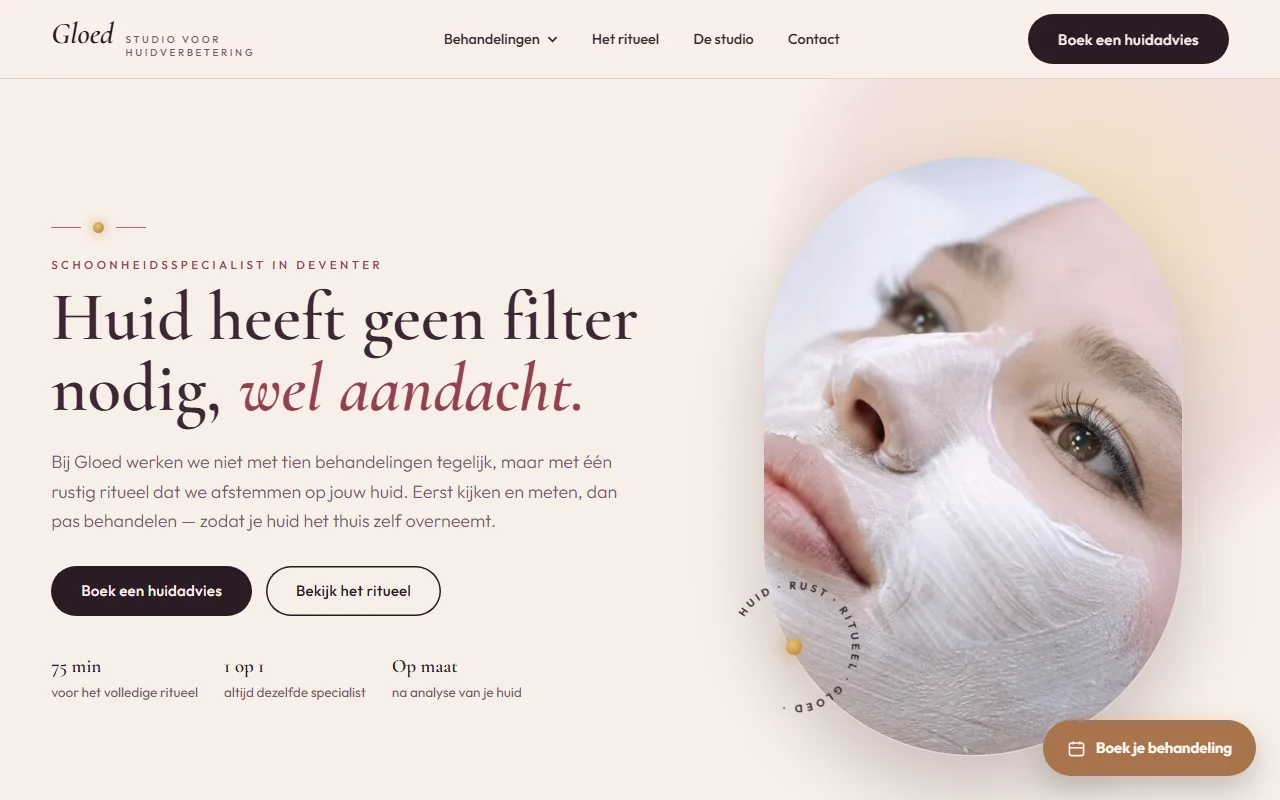 Example website for a beautician