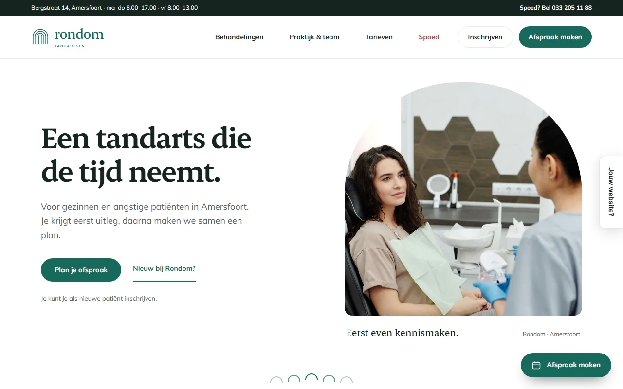 Example website for a dental practice