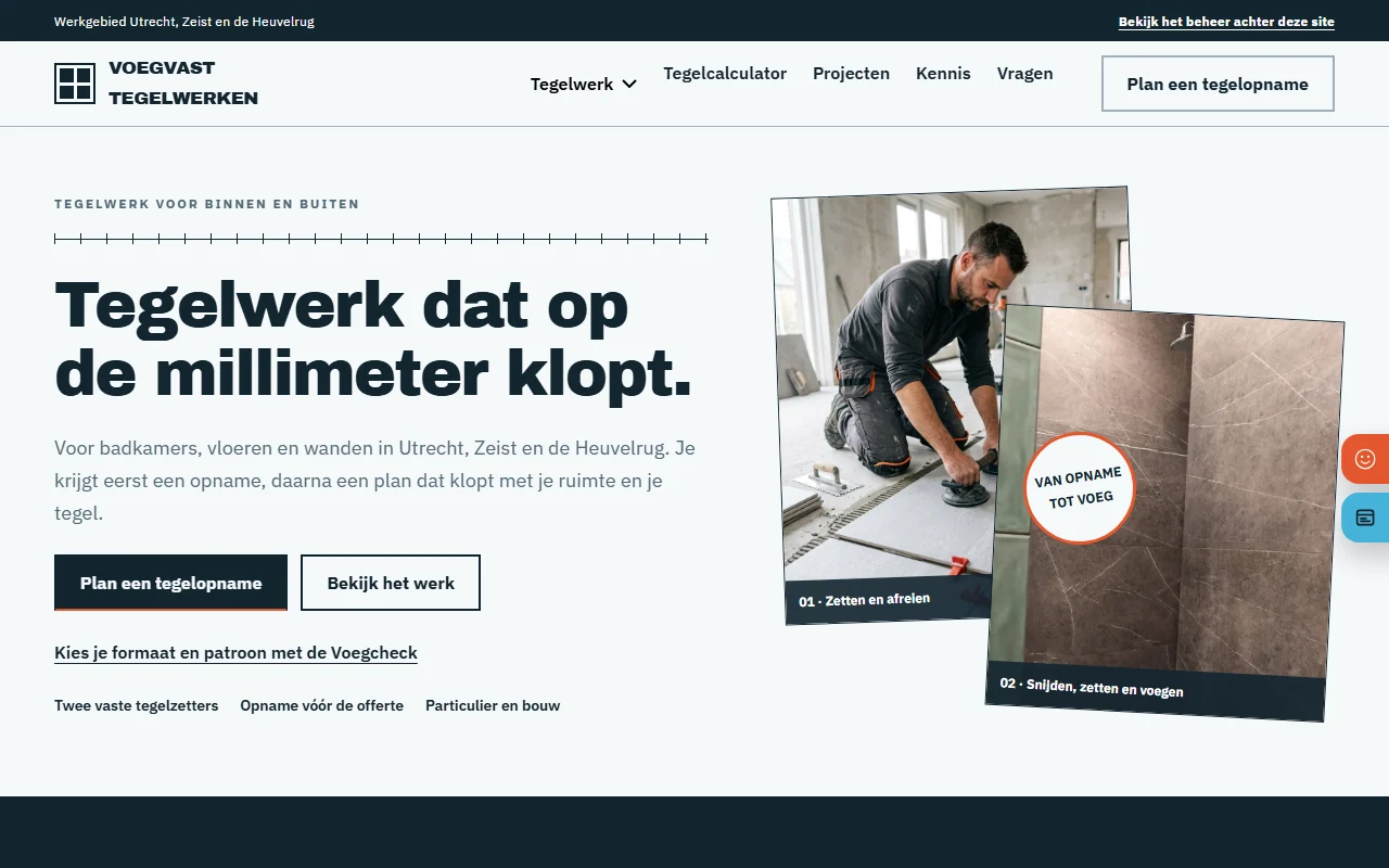 Voorbeeldwebsite voor tegelzetter