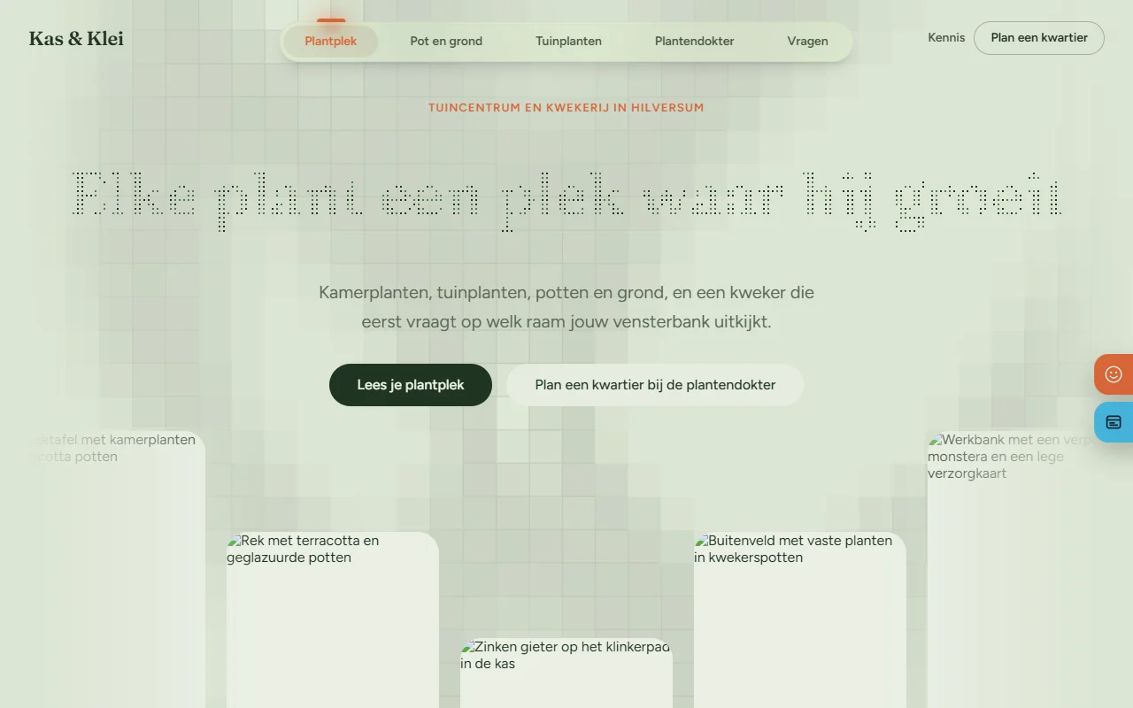 Example website for a garden centre: Kas & Klei