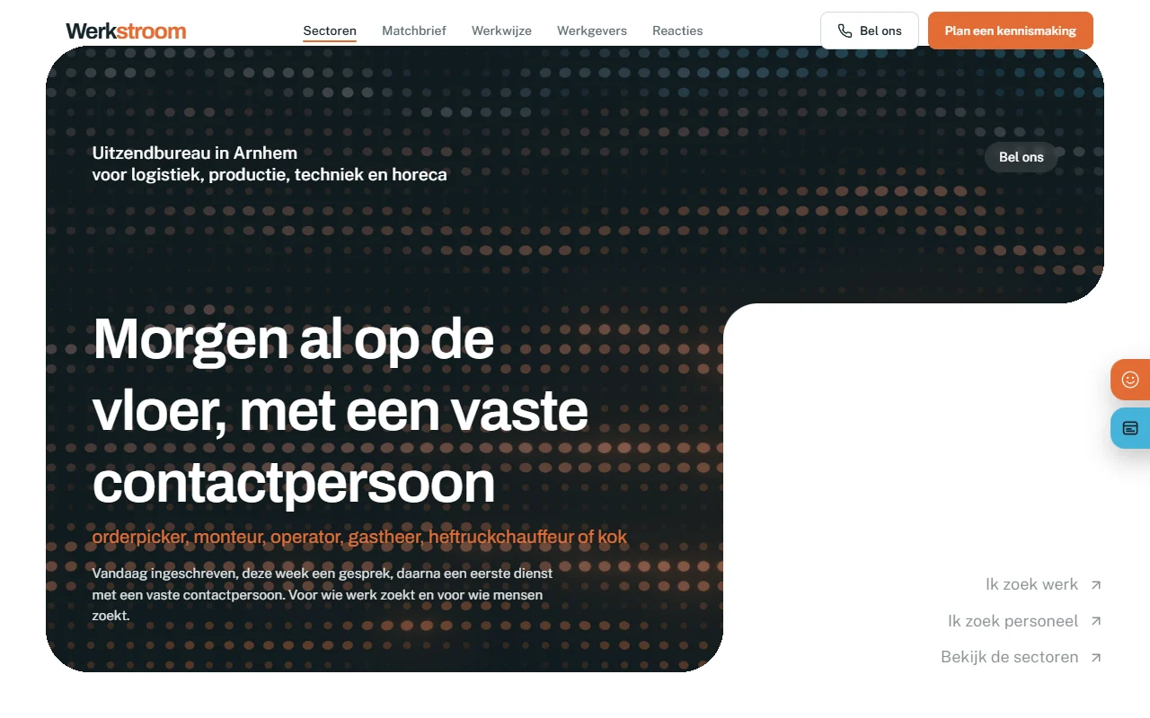 Voorbeeldwebsite voor uitzendbureau