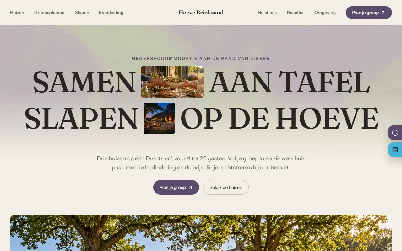 Example website for a holiday home