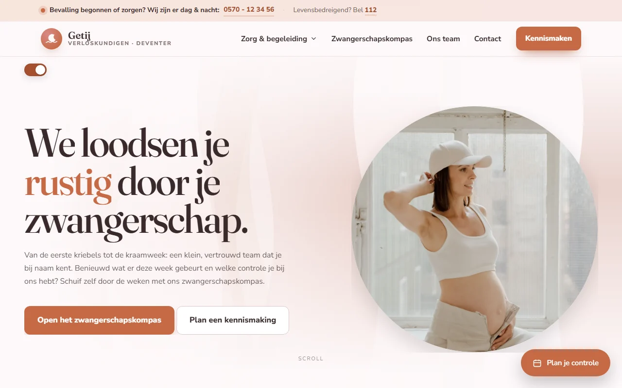 Example website for a midwifery practice